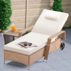 Polyrattan Sonnenliege Creme/Creme 193x90x43cm -Gartenmöbel Geschäft 59b566ce604735995caba5b5288d447b de 995629d 12 1