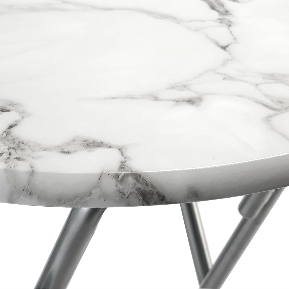 Stehtisch Weiß Marmoroptik Ø60cm Klappbar 8 Stehtisch Weiß Marmoroptik Ø60cm Klappbar – Bild 6