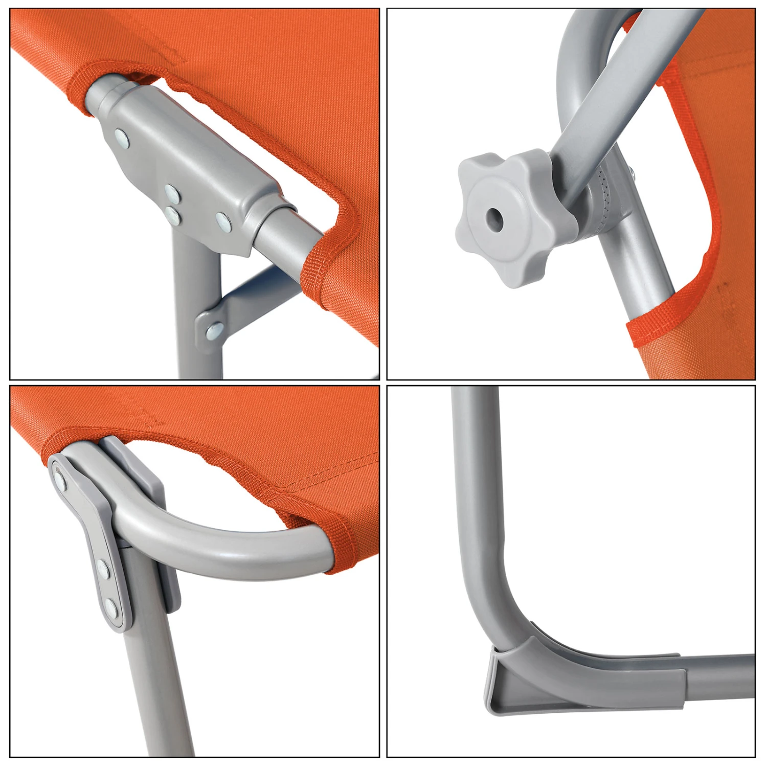 Sonnenliege Hawaii Orange Alu 195x60x30cm 8 Sonnenliege Hawaii Orange Alu 195x60x30cm – Bild 6