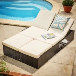 Polyrattan Sonnenliege Schwarz/Creme 196x116x38cm Verstellbar -Gartenmöbel Geschäft 5b17f2f4b738b6fce91bab1a94cff541 de 992855d 12 1