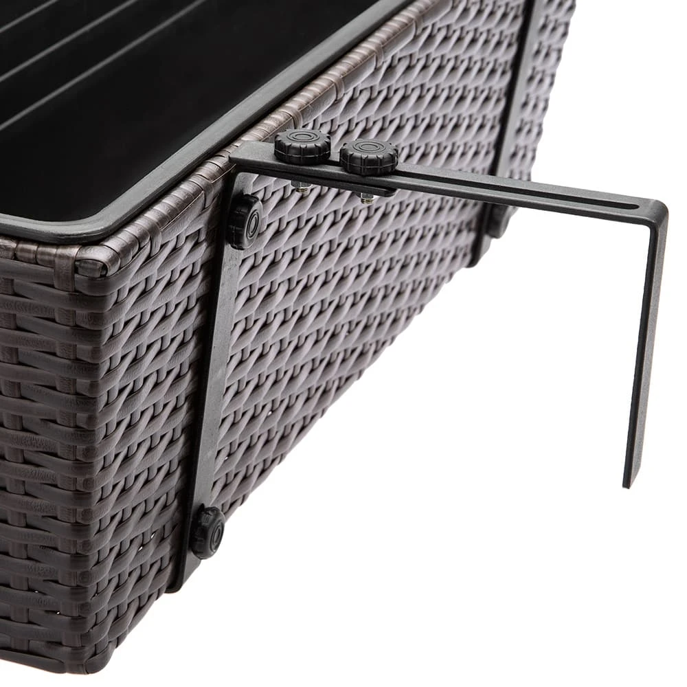 Polyrattan Blumenkasten 2er-Set Braun 10 Polyrattan Blumenkasten 2er-Set Braun – Bild 8