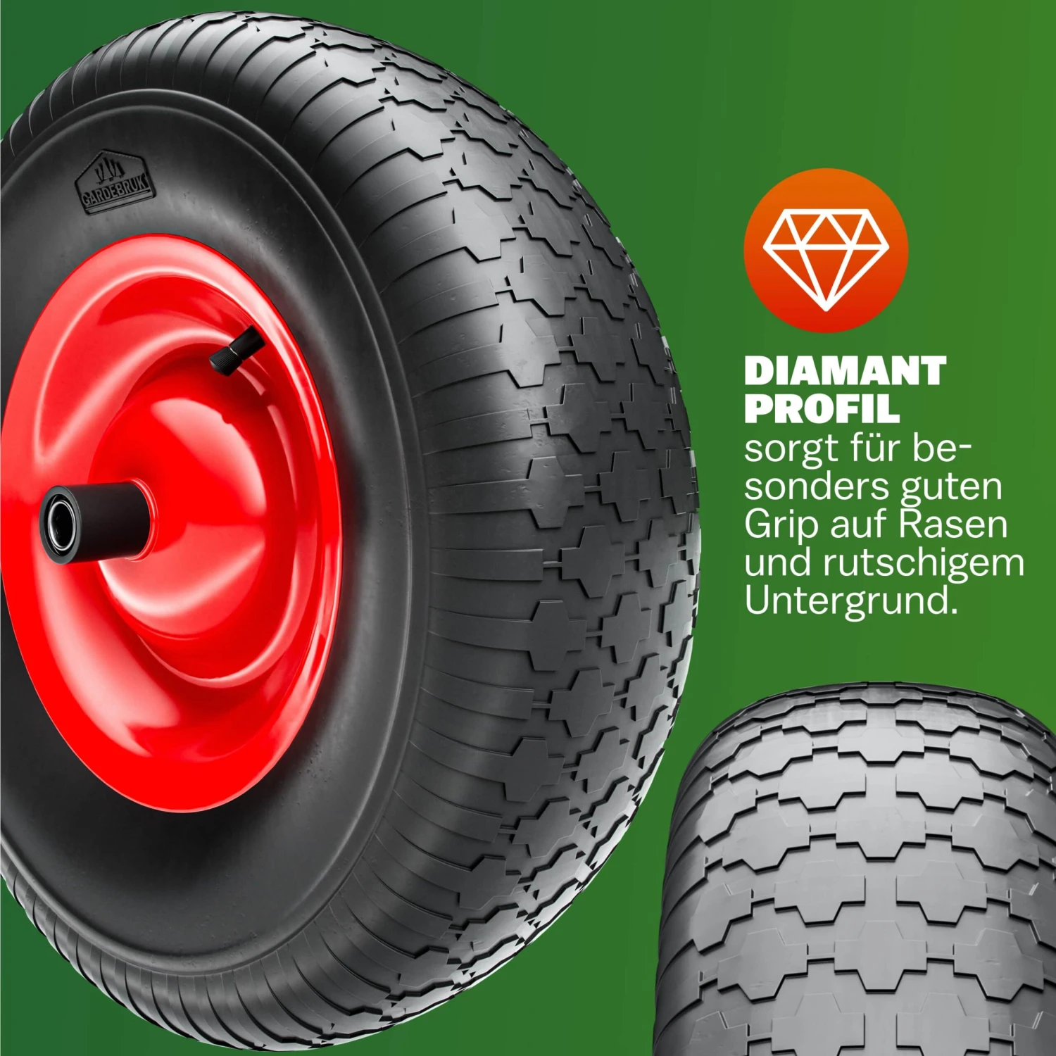 Schubkarrenrad Schwarz Luftbereift Inkl. Achse 7 Schubkarrenrad Schwarz Luftbereift Inkl. Achse – Bild 5