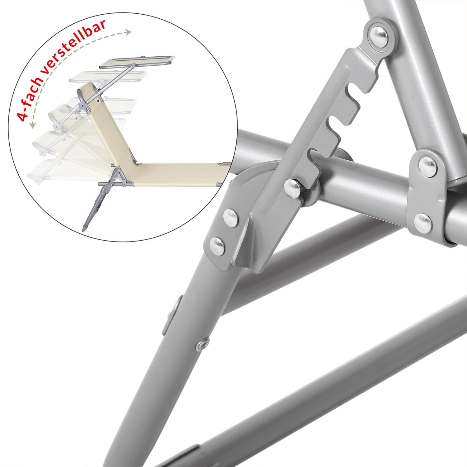 Sonnenliege Hawaii 2er-Set Beige Alu 195x60x30cm 9 Sonnenliege Hawaii 2er-Set Beige Alu 195x60x30cm – Bild 7