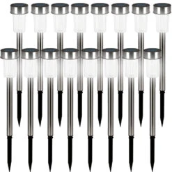 LED Solarleuchte 16er-Set Edelstahl