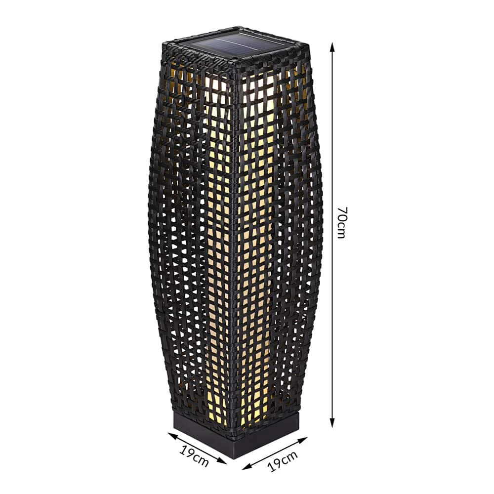 LED Solarleuchte Polyrattan 70cm 6 LED Solarleuchte Polyrattan 70cm – Bild 4