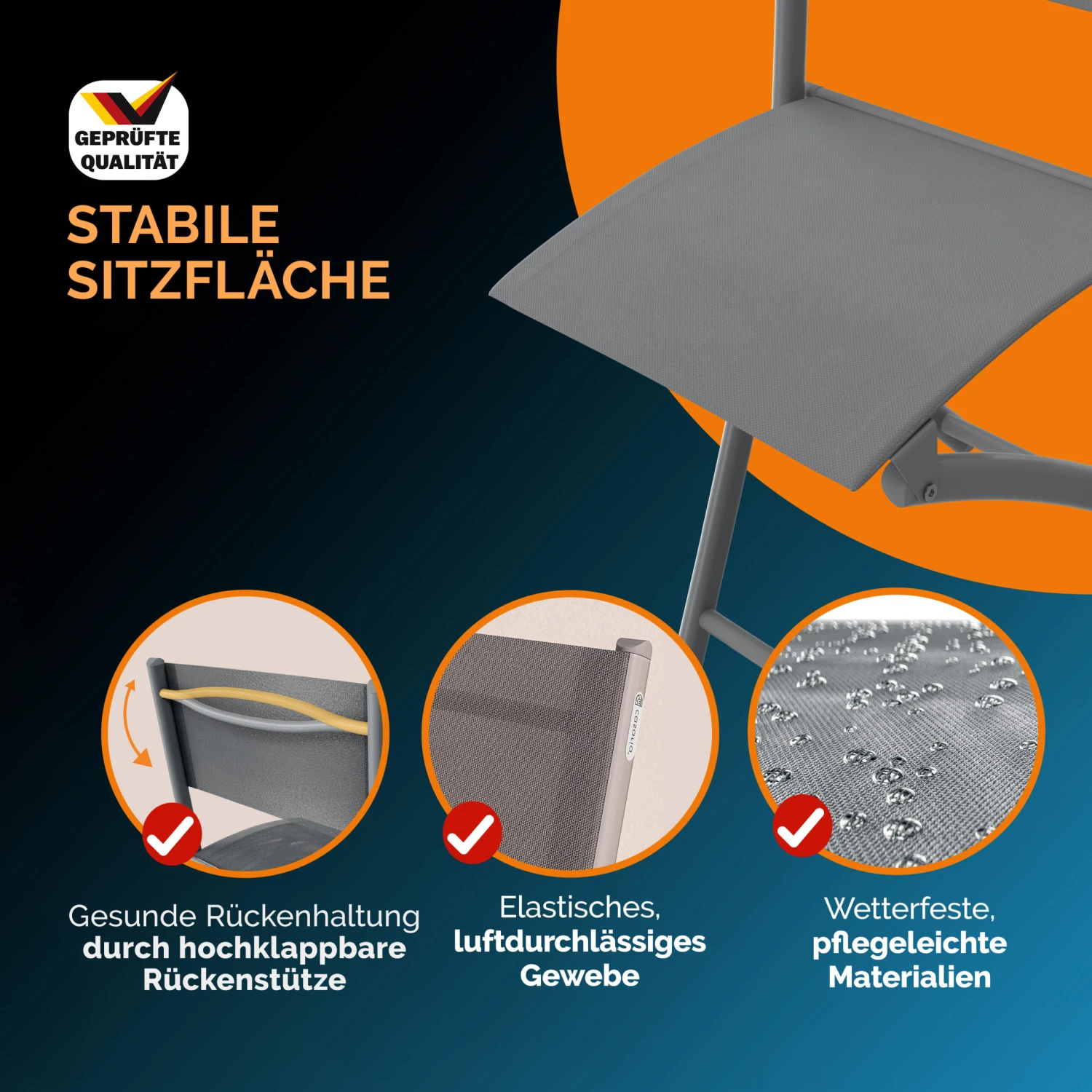 Gartenstuhl 2er-Set Grau 11 Gartenstuhl 2er-Set Grau – Bild 9