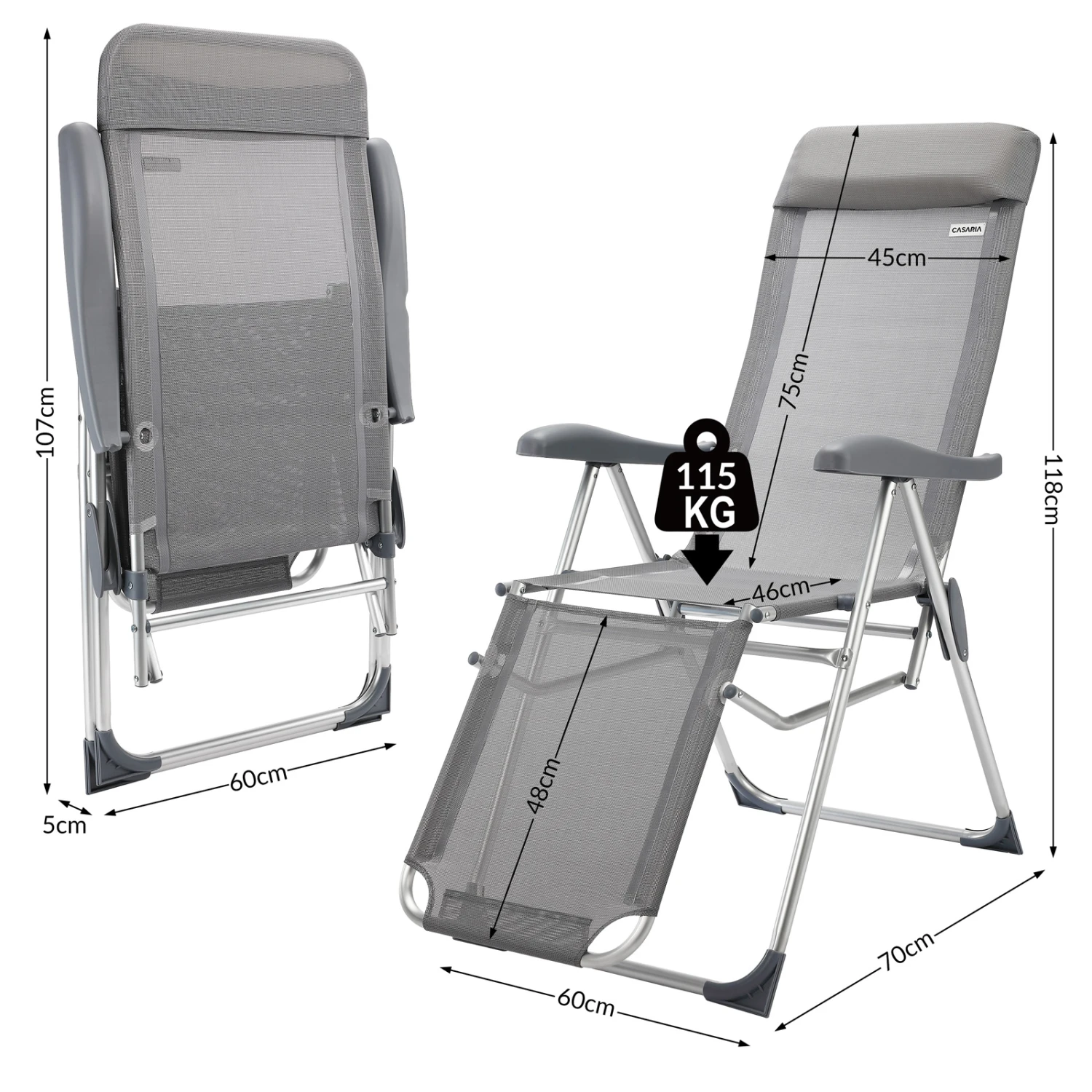 Gartenstuhl Hochlehner 4er-Set Anthrazit Alu 9 Gartenstuhl Hochlehner 4er-Set Anthrazit Alu – Bild 7