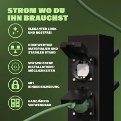 Gartensteckdose Schwarz 4er-Stecker 38x12,5x12,5cm -Gartenmöbel Geschäft 695b073f46c4f98d33603088f6f414ab 03 109603 on dts amz high de 1