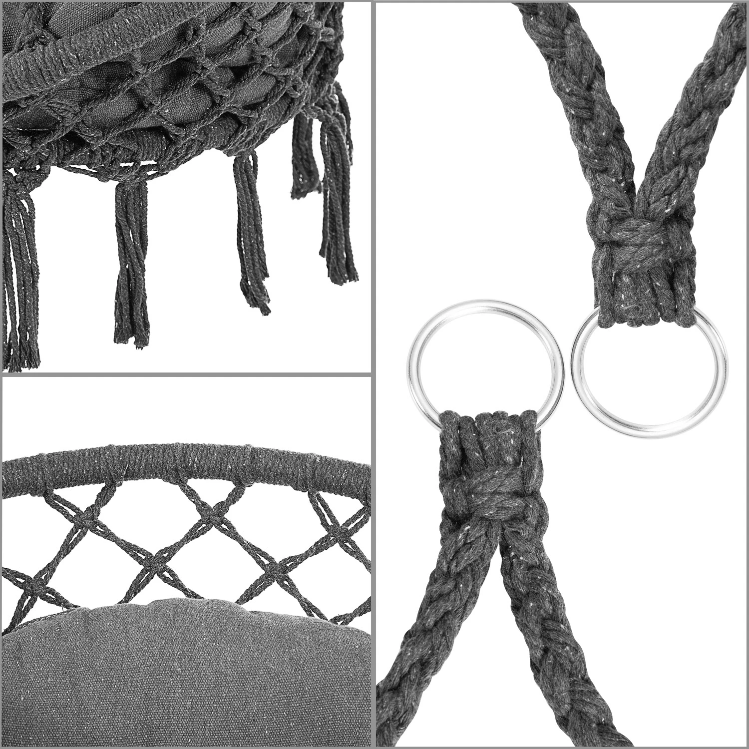 Hängesessel Anthrazit 80x60x140cm 7 Hängesessel Anthrazit 80x60x140cm – Bild 5