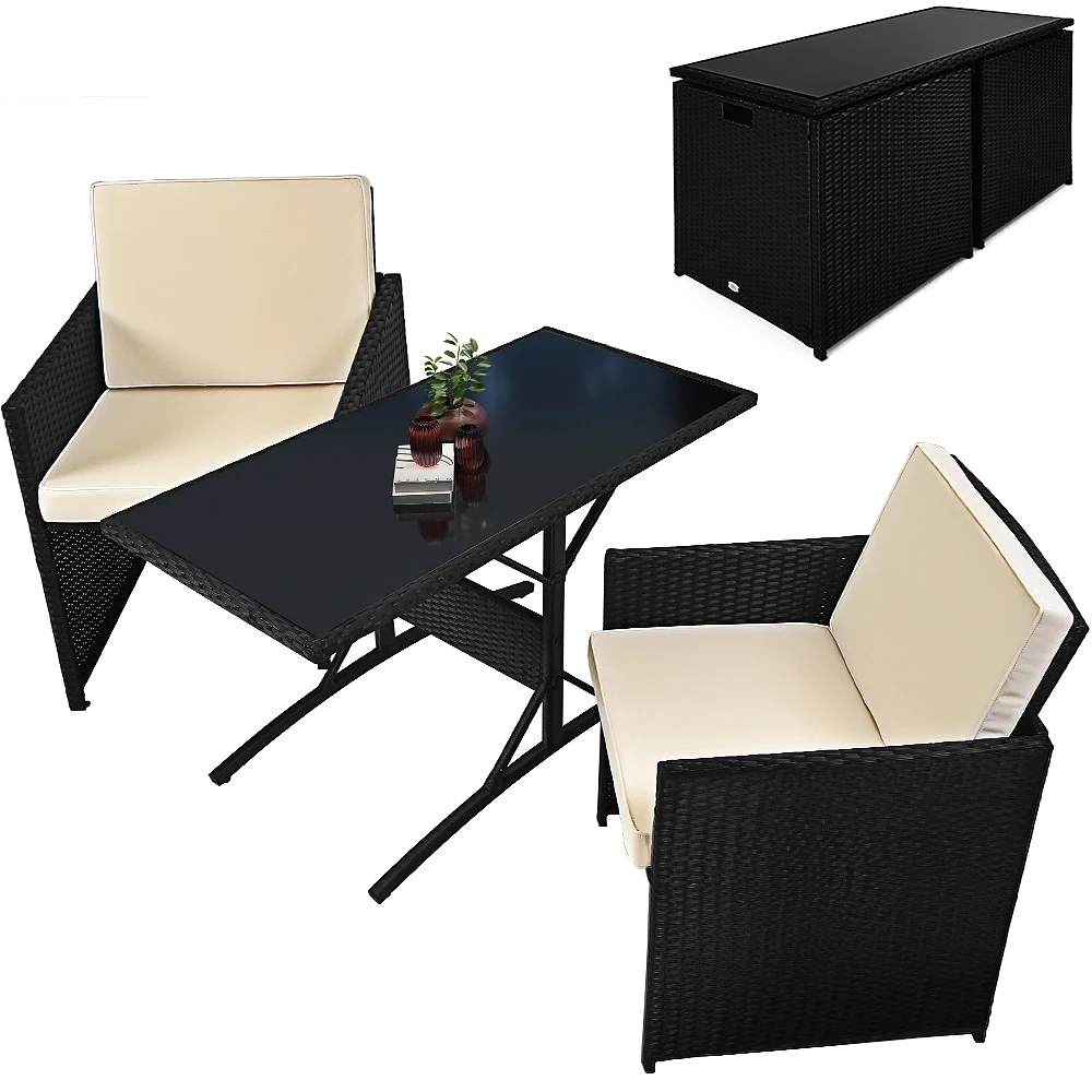 Polyrattan Garten-Sitzgruppe Patio 3-tlg. Glasplatte 9 Polyrattan Garten-Sitzgruppe Patio 3-tlg. Glasplatte – Bild 7