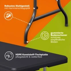 Klapptisch Anthrazit Kunststoff 183x75x73cm -Gartenmöbel Geschäft 72c4c13a2dbc283845ed4ad064577cf2 44