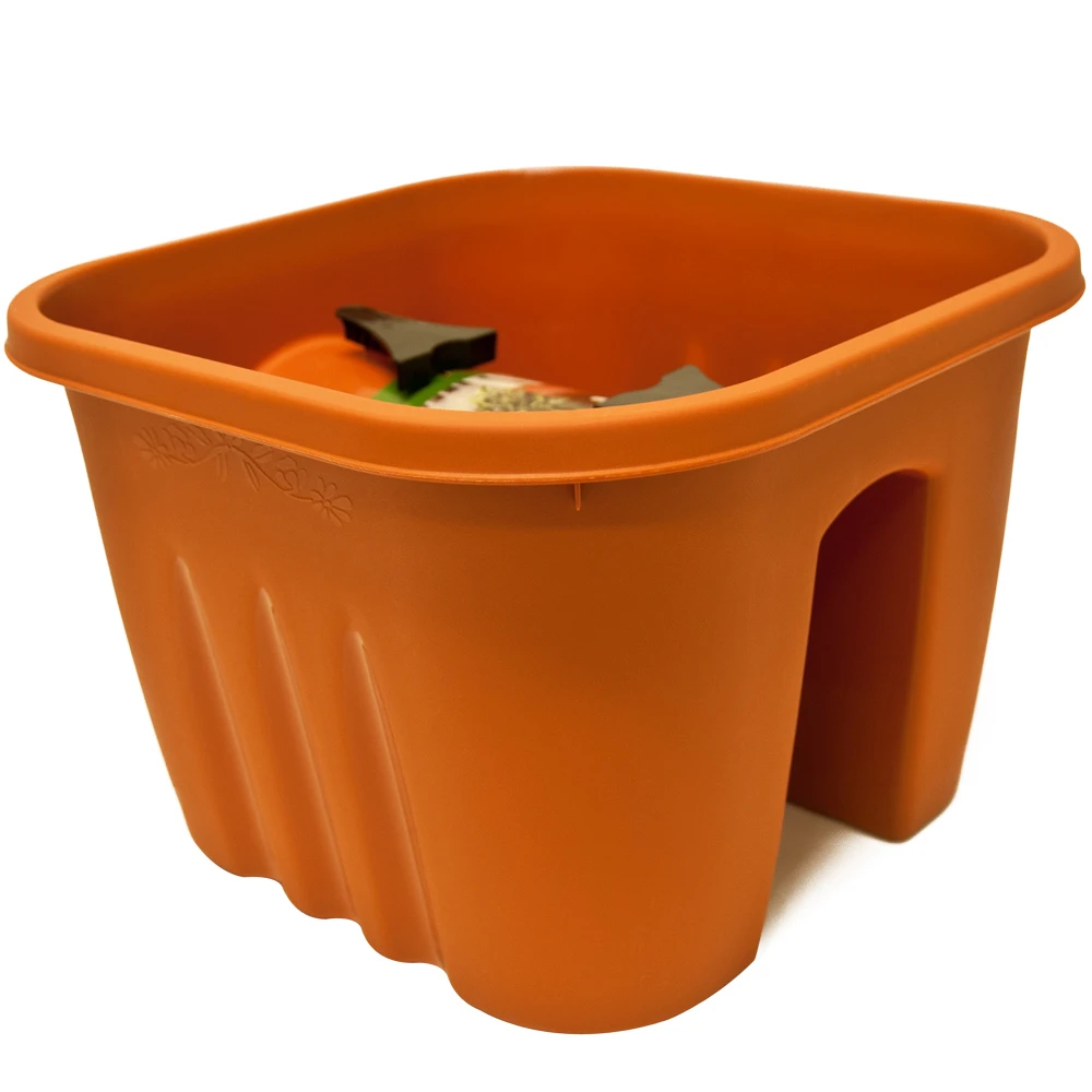 Geländerkasten Terrakotta 38x29x20cm Inkl. Klammern 3 Geländerkasten Terrakotta 38x29x20cm Inkl. Klammern