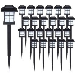 LED Solarleuchten 24er-Set Schwarz