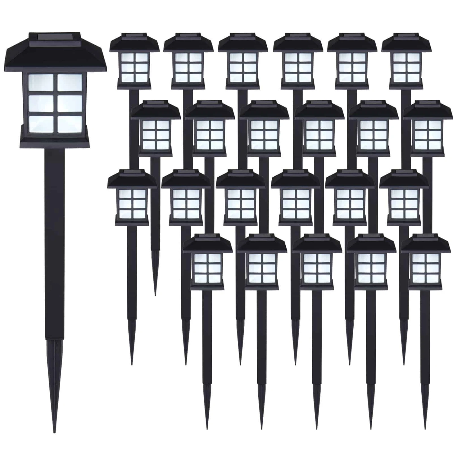 LED Solarleuchten 24er-Set Schwarz 3 LED Solarleuchten 24er-Set Schwarz