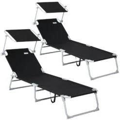 Sonnenliege Hawaii 2er-Set Anthrazit Alu 195x60x30cm