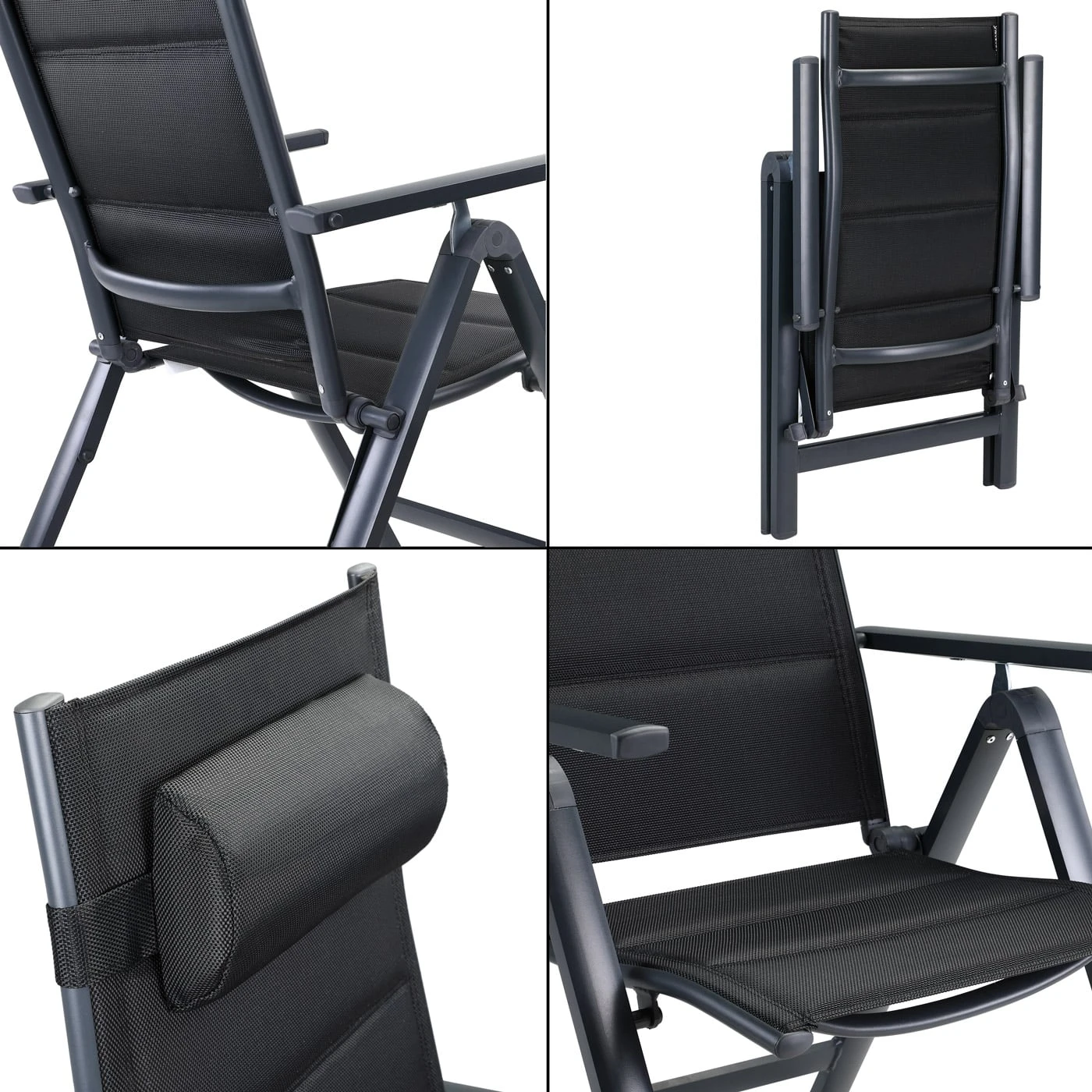 Gartenstuhl Bern Premium 2er-Set Anthrazit Gepolstert 4 Gartenstuhl Bern Premium 2er-Set Anthrazit Gepolstert – Bild 2