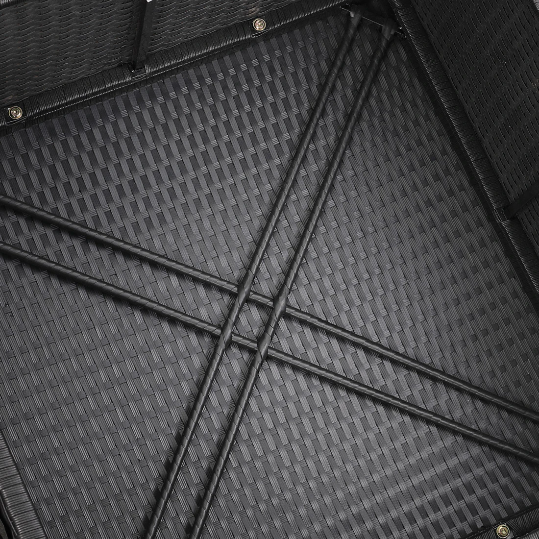 Polyrattan Ecklounge Schwarz/Creme Dicke Rückenpolster 8 Polyrattan Ecklounge Schwarz/Creme Dicke Rückenpolster – Bild 6