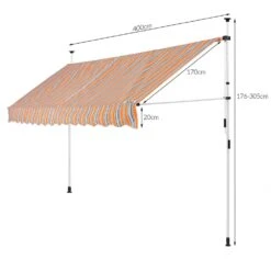 Klemmmarkise Orange/Schwarz/Weiß 400cm -Gartenmöbel Geschäft 7cbcc6956fcc0beee64f0be20920a61d de 108281d 6 1