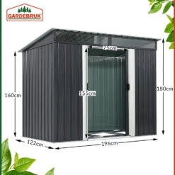 Geräteschuppen Anthrazit Metall 196x122x180cm 18 Geräteschuppen Anthrazit Metall 196x122x180cm -Gartenmöbel Geschäft 7d282eaa4907b2561824ceedf183c8ac de 993483d 14 1