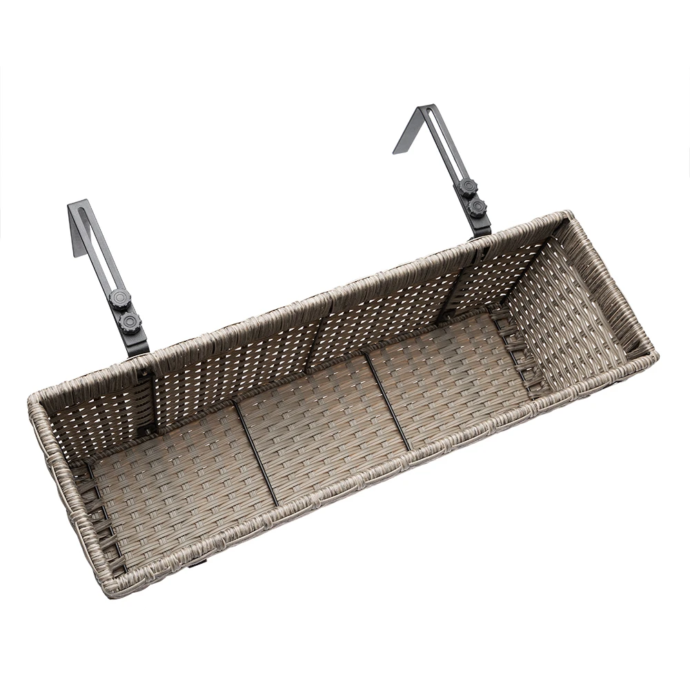 Polyrattan Blumenkasten 2er-Set Creme 7 Polyrattan Blumenkasten 2er-Set Creme – Bild 5