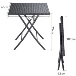 Polyrattan Klapptisch Rom Schwarz 73x63x63cm -Gartenmöbel Geschäft 80ee8903813d827fbf5deb3c5407bc27 de 108667d 9 1