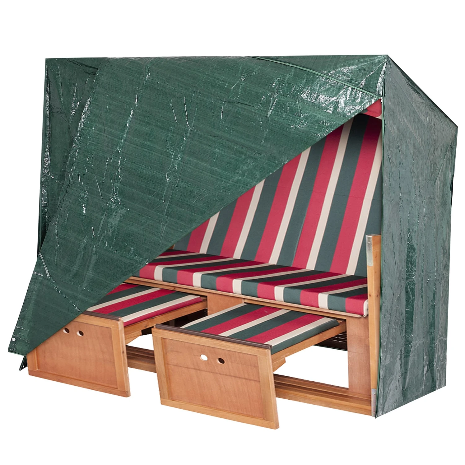 Abdeckung Strandkorb Grün 165x125x90cm 5 Abdeckung Strandkorb Grün 165x125x90cm – Bild 3