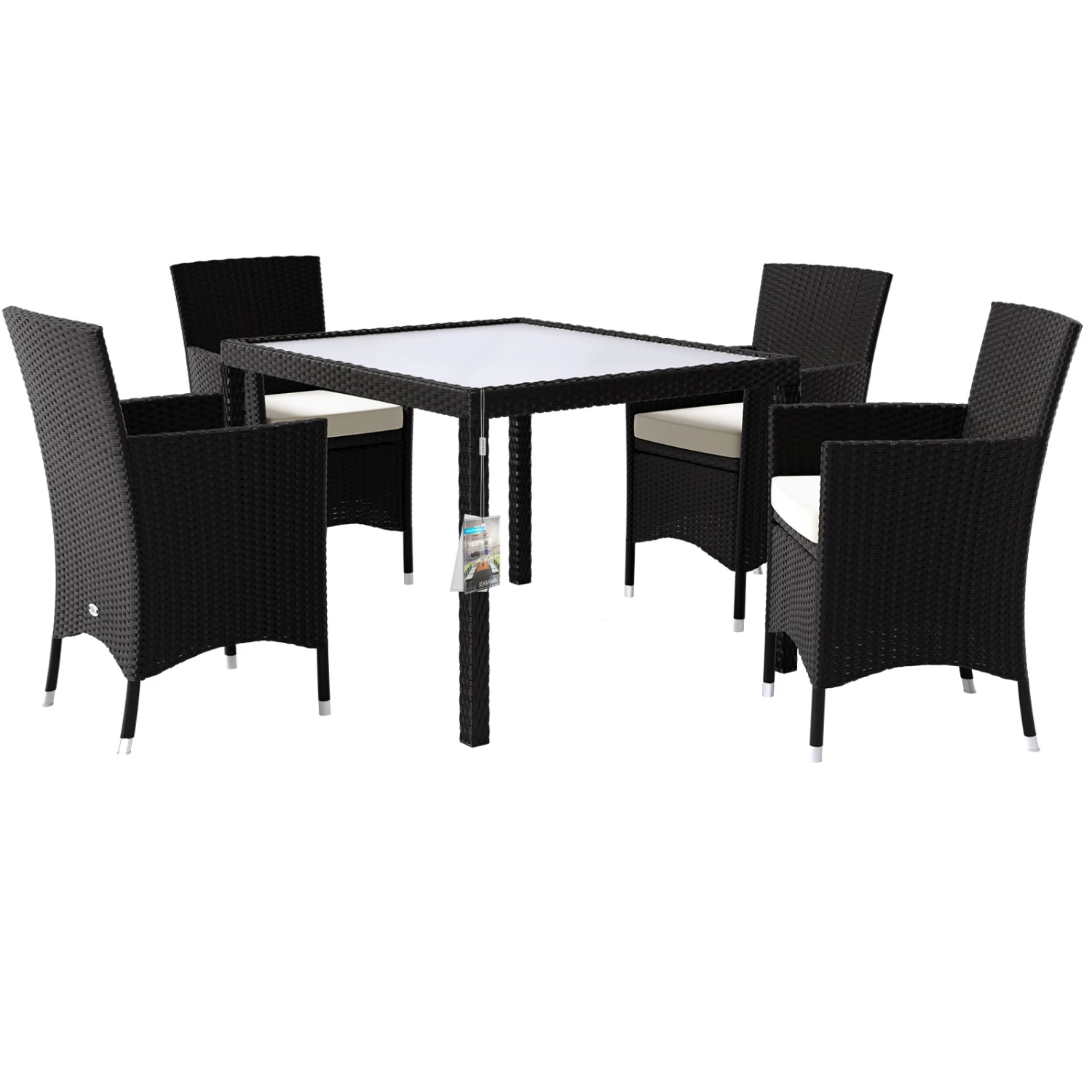 Polyrattan Garten-Sitzgruppe Bali 5-tlg. Schwarz 8 Polyrattan Garten-Sitzgruppe Bali 5-tlg. Schwarz – Bild 6