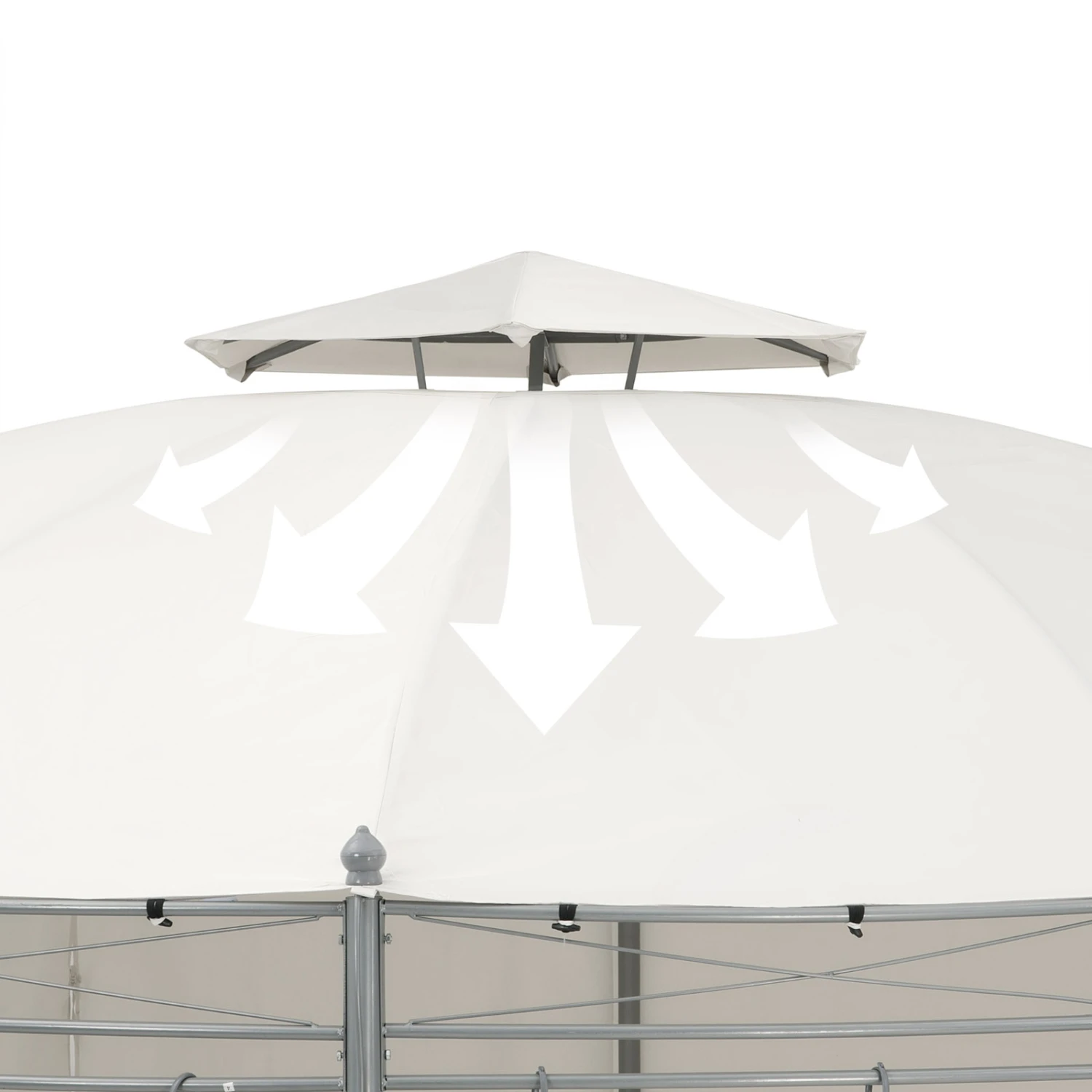 Pavillon Toscana Beige Ø3,5m UV-Schutz 50+ 4 Pavillon Toscana Beige Ø3,5m UV-Schutz 50+ – Bild 2