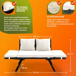 Polyrattan Gartenbank Schwarz/Creme 176x56x81cm 21 Polyrattan Gartenbank Schwarz/Creme 176x56x81cm -Gartenmöbel Geschäft 8404d99e9cf337f8b5c20de9a6043451 06 109599 on fs dts amz low de 1