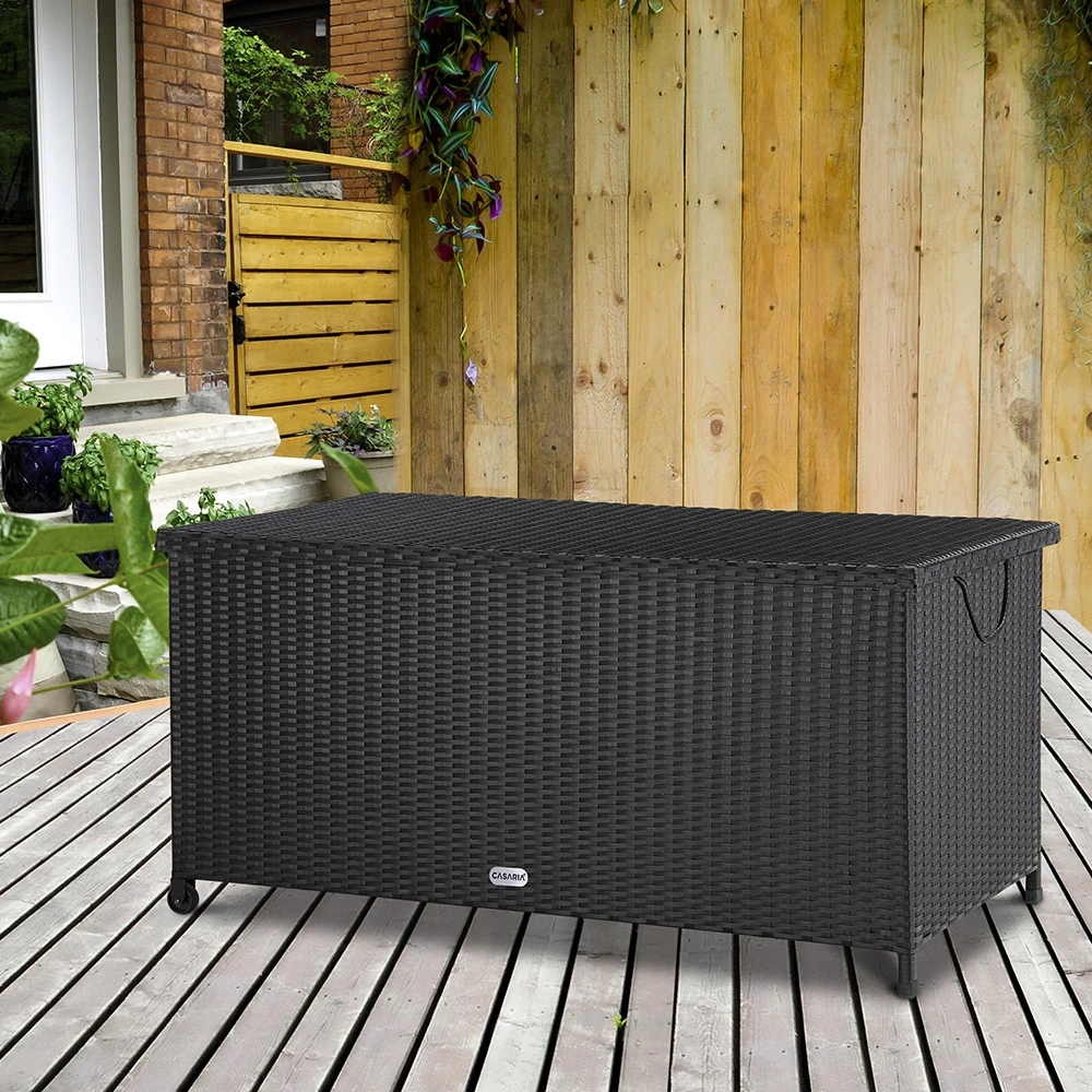 Polyrattan Auflagenbox Schwarz 122x56x61cm Griffe 19 Polyrattan Auflagenbox Schwarz 122x56x61cm Griffe – Bild 17