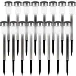 LED Solarleuchte 16er-Set Edelstahl 36,5cm