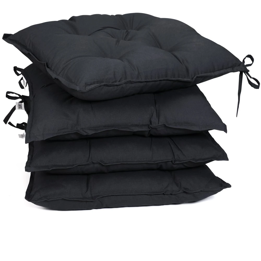 Sitzkissen 4er-Set Anthrazit 40x40x8cm 3 Sitzkissen 4er-Set Anthrazit 40x40x8cm