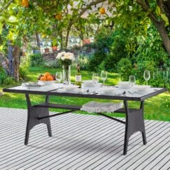 Polyrattan Gartentisch Takeo Braun 190x90x74cm Glas -Gartenmöbel Geschäft 8f8b2fb17d80e4edc028055b245304ec de 995693d 18 1