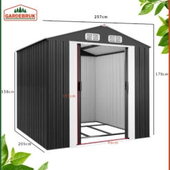 Geräteschuppen Anthrazit Metall 257x205x177,5cm 16 Geräteschuppen Anthrazit Metall 257x205x177,5cm -Gartenmöbel Geschäft 8f9ff8cc1576c99c650a76d3b164baa7 de 990743d 30 1
