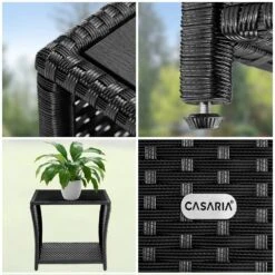 Polyrattan Beistelltisch Vedis Schwarz 45x45x40cm -Gartenmöbel Geschäft 908712bc8abadb563c4b4de471ed75cc de 109508d 08 1