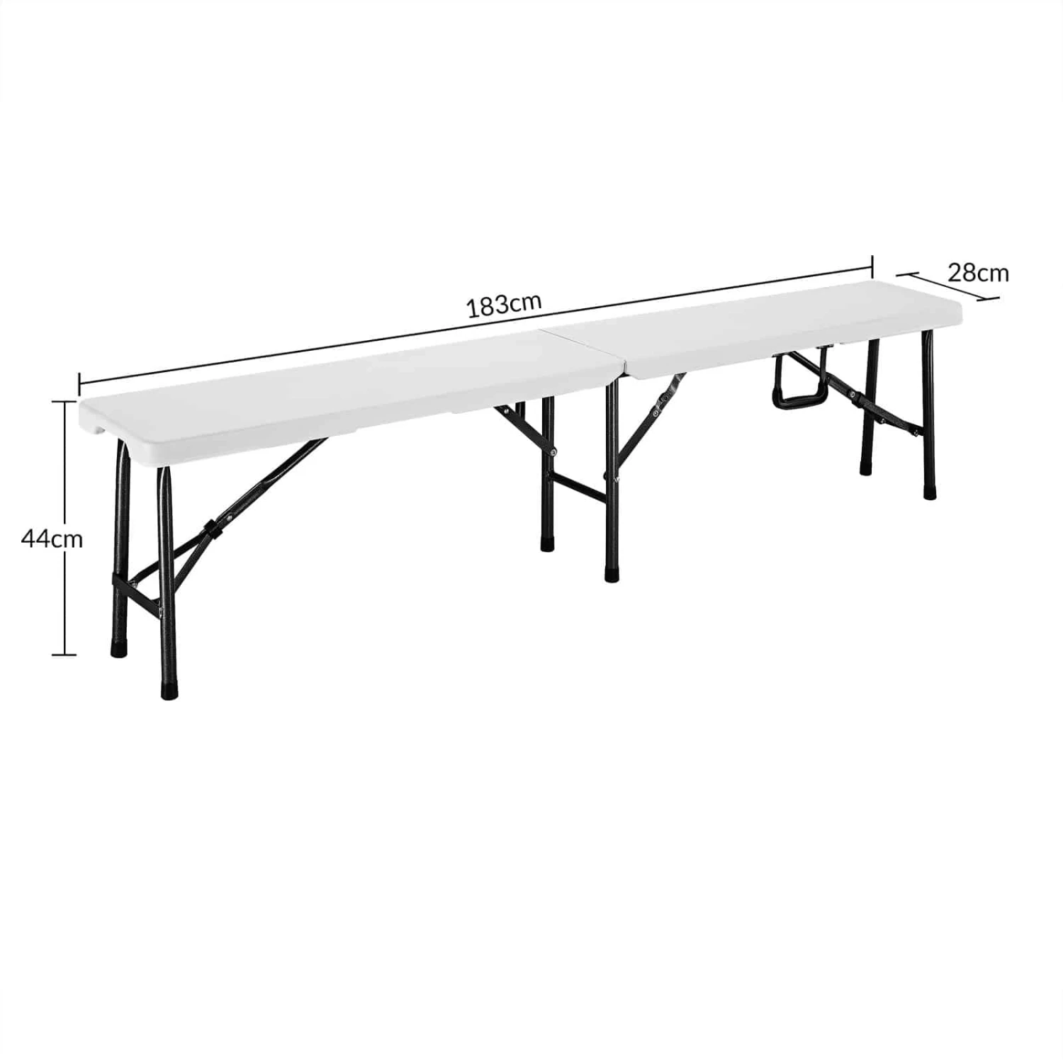 Bierbank 2er-Set Weiß Kunststoff 180cm 8 Bierbank 2er-Set Weiß Kunststoff 180cm – Bild 6