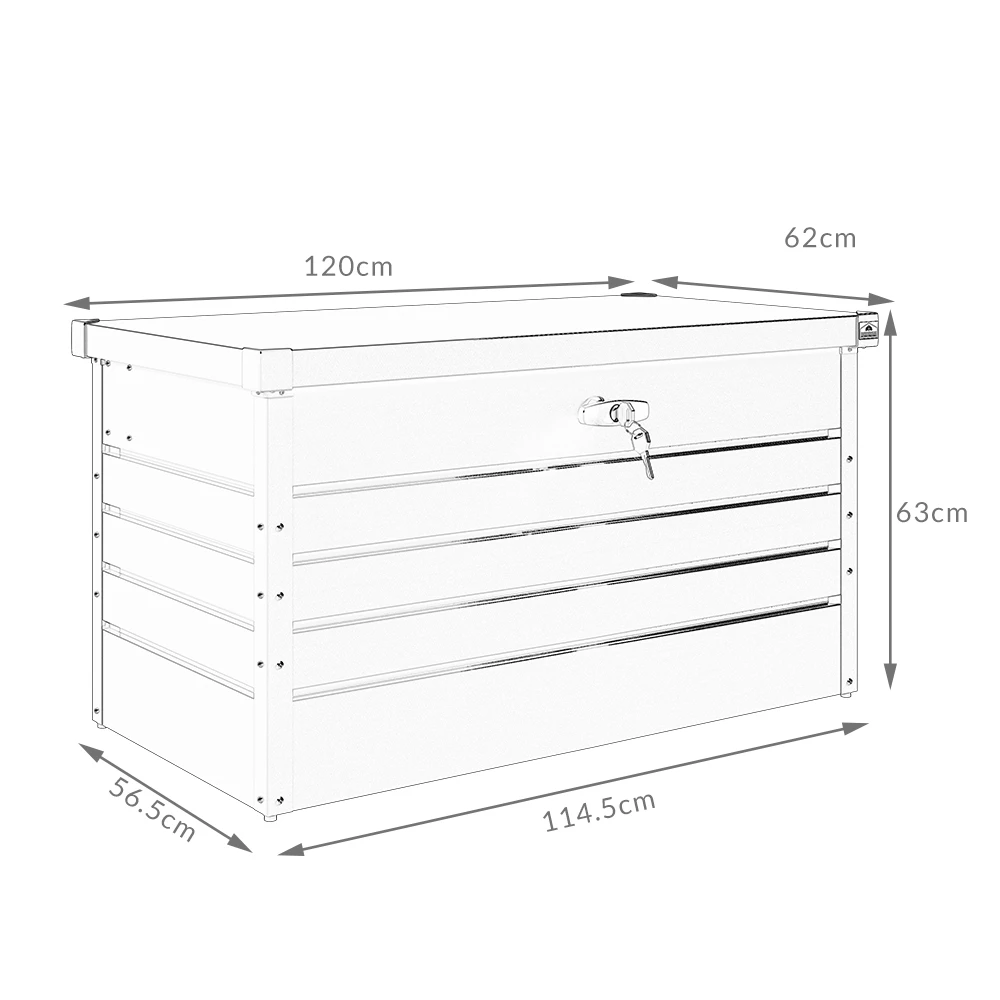 Abschließbare Auflagenbox Anthrazit 360L Metall 13 Abschließbare Auflagenbox Anthrazit 360L Metall – Bild 11