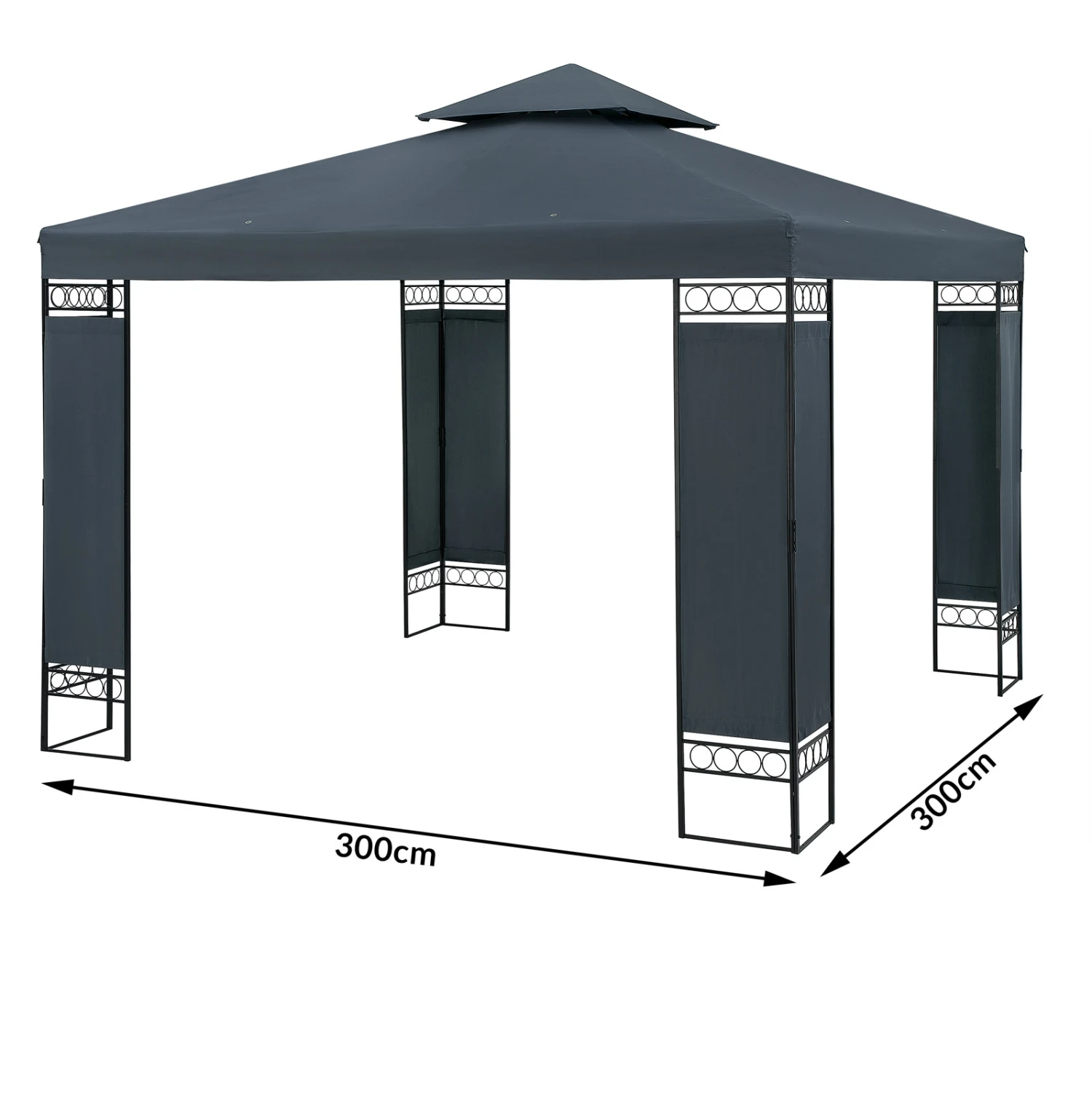 Pavillon Lorca Anthrazit 3x3m 9 Pavillon Lorca Anthrazit 3x3m – Bild 7