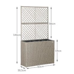 Polyrattan Blumenkasten Mit Rankgitter Creme -Gartenmöbel Geschäft 9c307de777e0c2d3c1992ac7d5c7e903 de 108067d 5