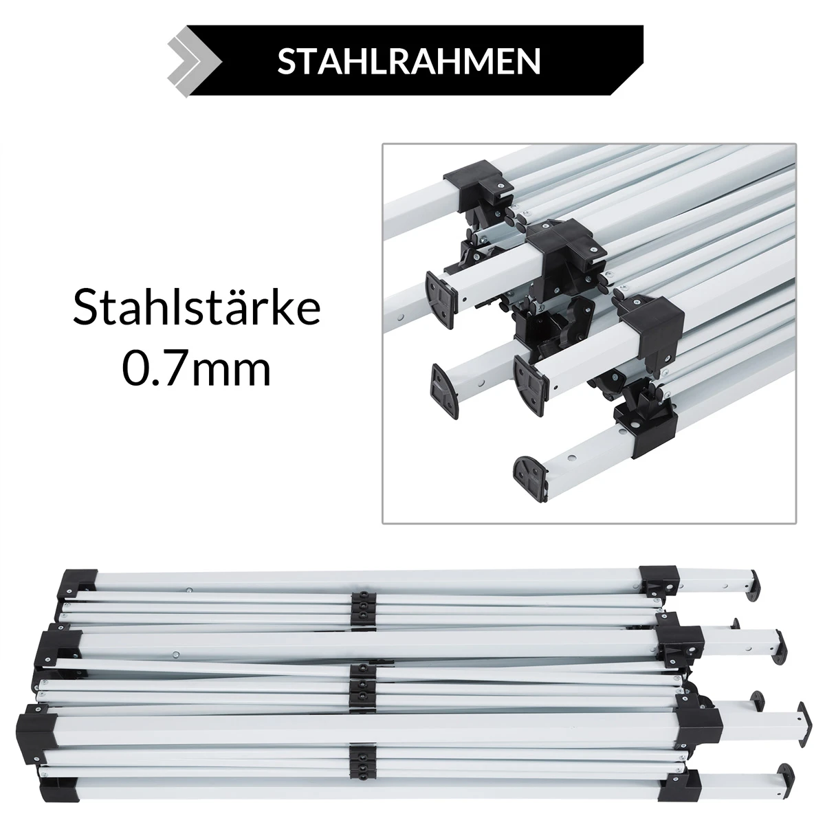 Faltpavillon Beige 3x6m UV-Schutz 50+ 6 Faltpavillon Beige 3x6m UV-Schutz 50+ – Bild 4