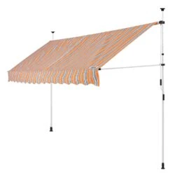 Klemmmarkise Orange/Schwarz/Weiß 400cm