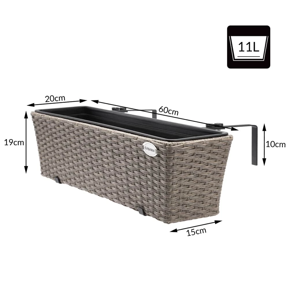 Polyrattan Blumenkasten 2er-Set Creme 9 Polyrattan Blumenkasten 2er-Set Creme – Bild 7