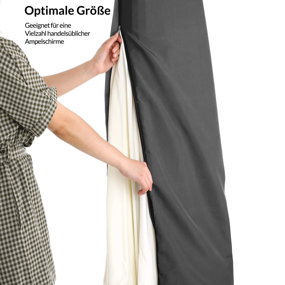 Abdeckung Ampelschirm Anthrazit 3,5m Reißverschluss 10 Abdeckung Ampelschirm Anthrazit 3,5m Reißverschluss – Bild 8