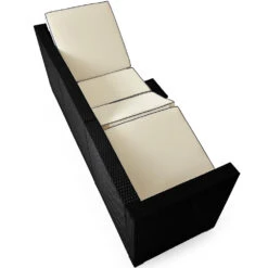 Polyrattan-Bank Schwarz/Creme 230x70x70cm Verstellbar -Gartenmöbel Geschäft a1c831225de3279bcdbbb4d98b7be35e de 991029d 4 1