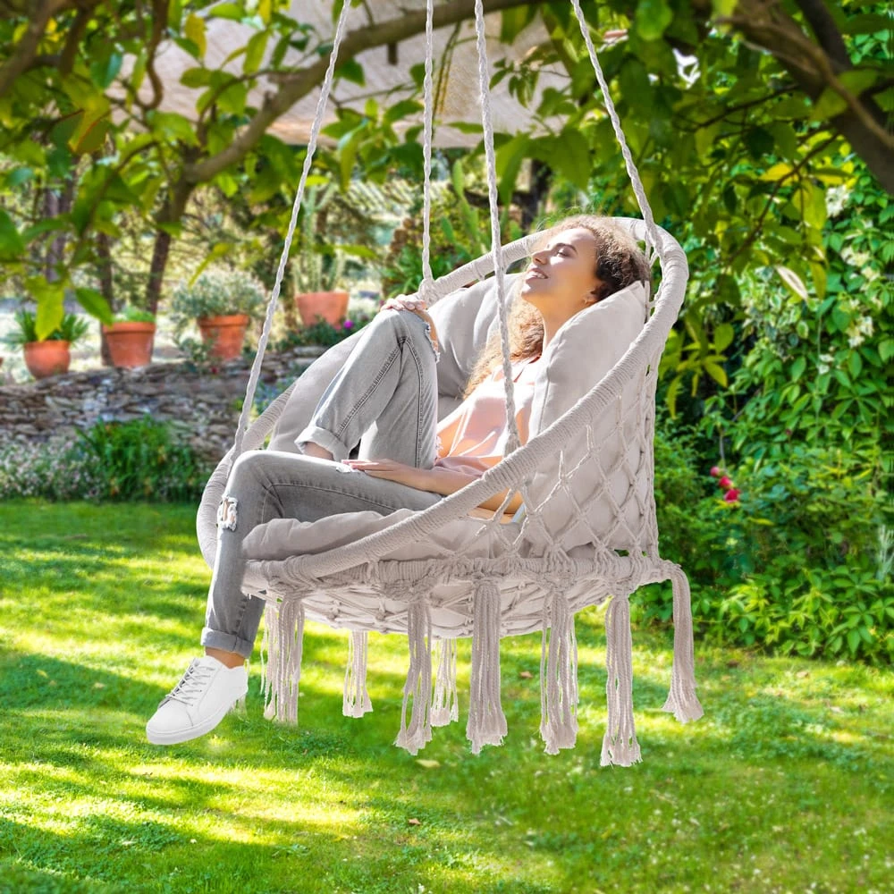 Hängesessel Creme 80x60x140cm 7 Hängesessel Creme 80x60x140cm – Bild 5