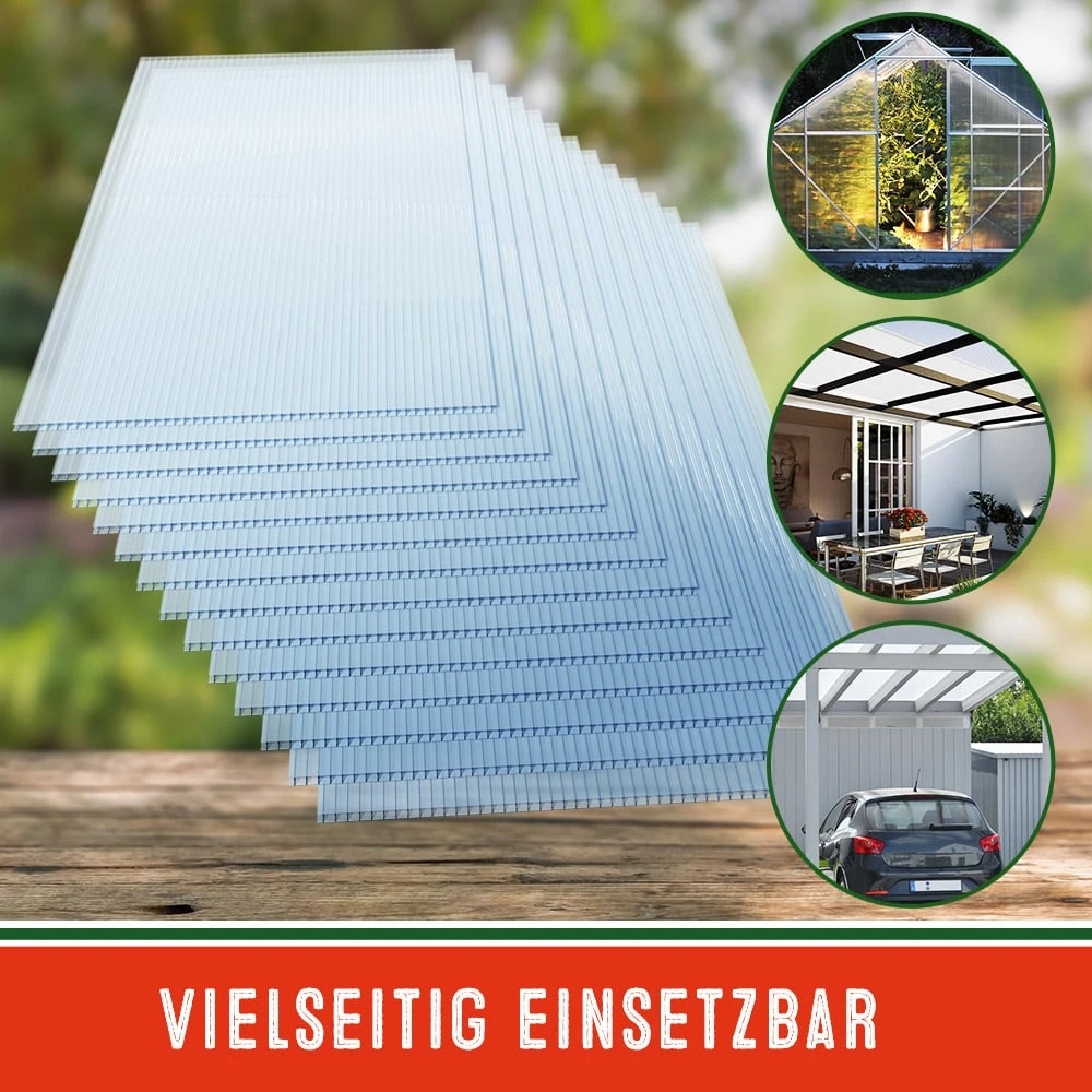 Hohlkammerstegplatten 14er-Set & Gewächshausklammern 50er-Set 7 Hohlkammerstegplatten 14er-Set & Gewächshausklammern 50er-Set – Bild 5