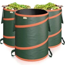 Popup Gartenabfallsack 3er-Set Grün Je 85 Liter
