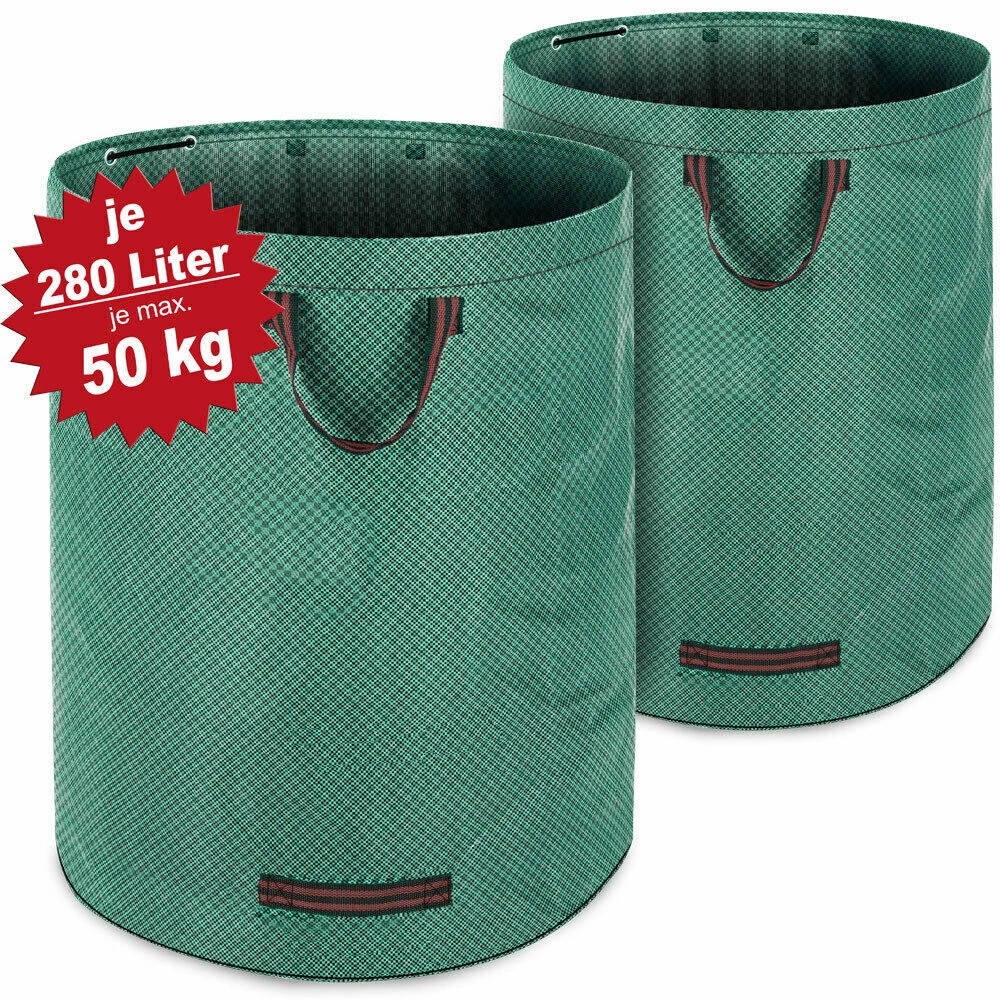 Gartenabfallsack 2er-Set Grün Je 280 Liter 3 Gartenabfallsack 2er-Set Grün Je 280 Liter