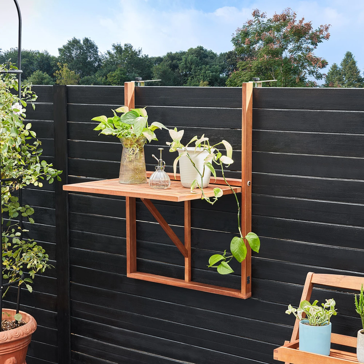 Balkonhängetisch Akazienholz 65x45x87cm FSC®-zertifiziert Klappbar 3 Balkonhängetisch Akazienholz 65x45x87cm FSC®-zertifiziert Klappbar