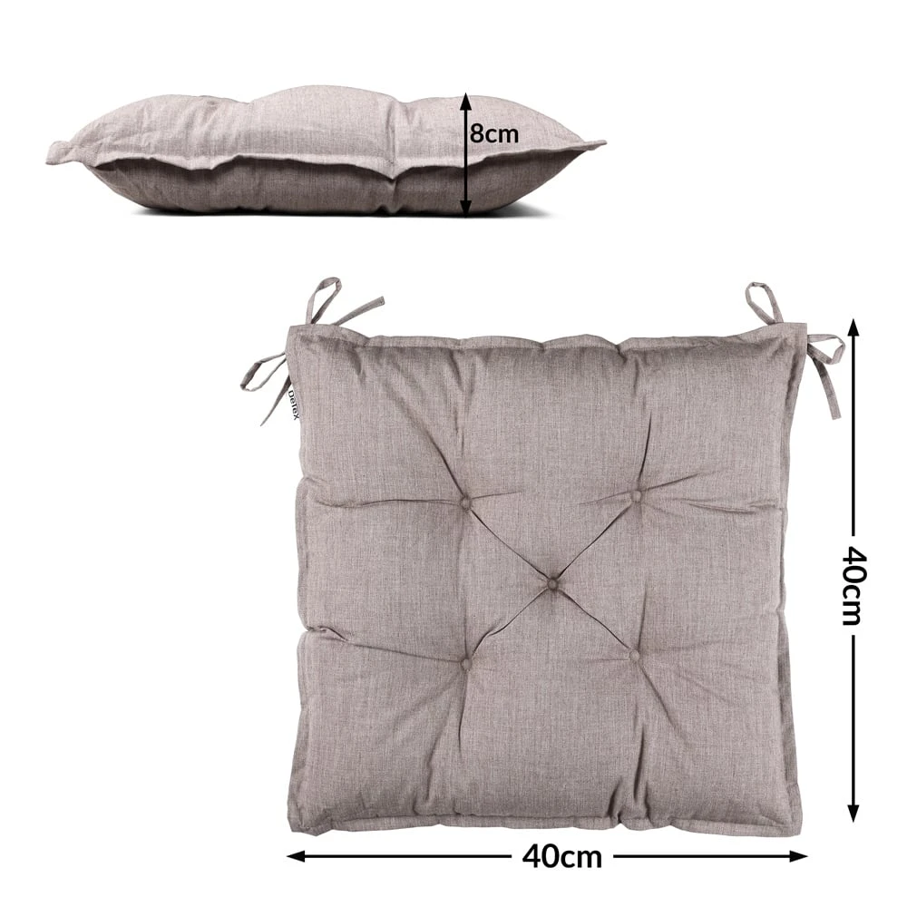 Sitzkissen 4er-Set Creme Meliert 40x40x8cm 7 Sitzkissen 4er-Set Creme Meliert 40x40x8cm – Bild 5